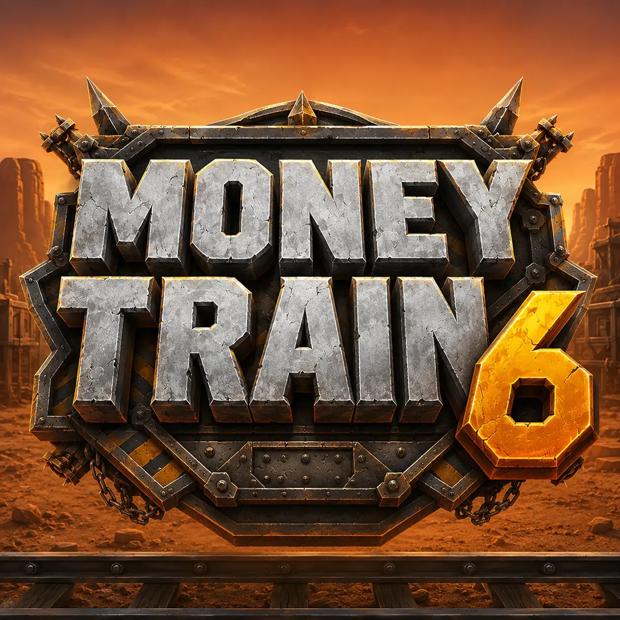 Money Train 6 concept artwork with metallic logo and orange number six